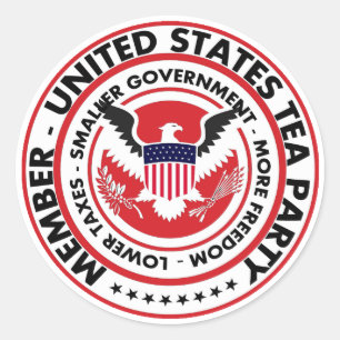 Mitglied: United Staaten Tea Party Runder Aufkleber