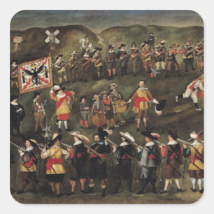 Mitglieder der Bruderschaft von St. Barbara Quadratischer Aufkleber