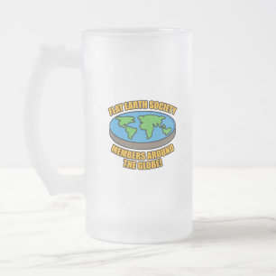 Mitglieder der Flat Earth Society Mattglas Bierglas
