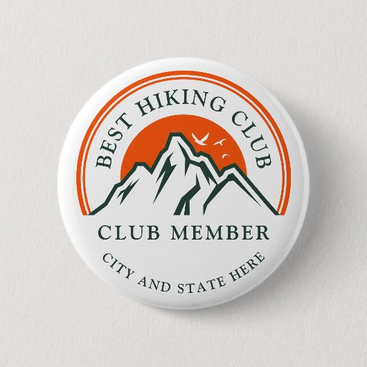 Mitglieder des Hiking Club Logos Geschäftliche Mit Button (Vorderseite)