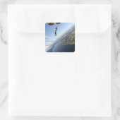 Mitglieder des US-Marine Parachute-Teams Quadratischer Aufkleber (Tasche)