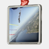 Mitglieder des US-Marine Parachute-Teams Silbernes Ornament (Links)