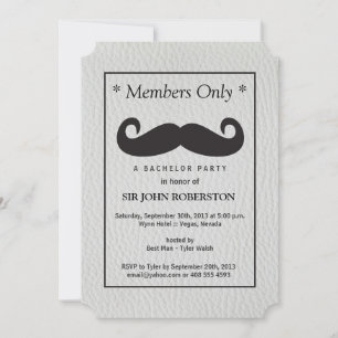 Mitglieder Leather Leather nur Bachelor Party Imit Einladung