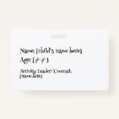 Mitgliedschaft im Jugendaktivitätslager Ausweis (Rückseite)