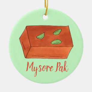 Mithai Indian Süßigkeiten Süßwaren Mysore Pak Keramik Ornament