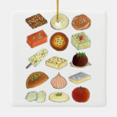 Mithai Indian Süßigkeiten Süßwarengetränke Indien Keramikornament (Rückseite)