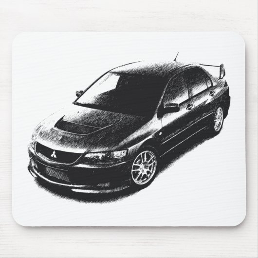 MITLancer Evo IX gestreift Mousepad (Vorne)