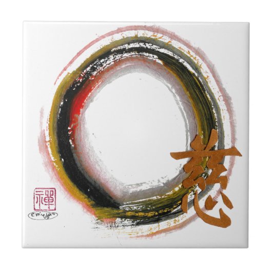 Mitleid Enso, Sumi-e Fliese (Vorderseite)