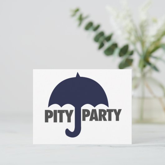 Mitleid Party Postkarte (Stehend Vorderseite)