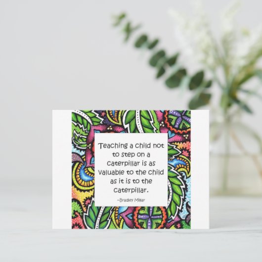 Mitleid wird unterrichtet postkarte (Stehend Vorderseite)