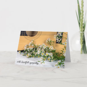 Mitleidsgitarre mit Aster-Wildblumen Karte