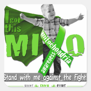 Mito Awareness steht mit mir Quadratischer Aufkleber