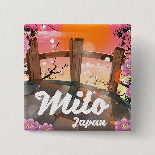 Mito Japan blüht ein Poster. Button