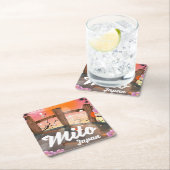 Mito Japan blüht ein Poster. Rechteckiger Pappuntersetzer (Vor Ort)