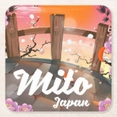 Mito Japan blüht ein Poster. Rechteckiger Pappuntersetzer (Vorderseite)