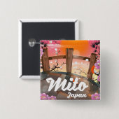 Mito Japan Blütenposter. Button (Vorne & Hinten)