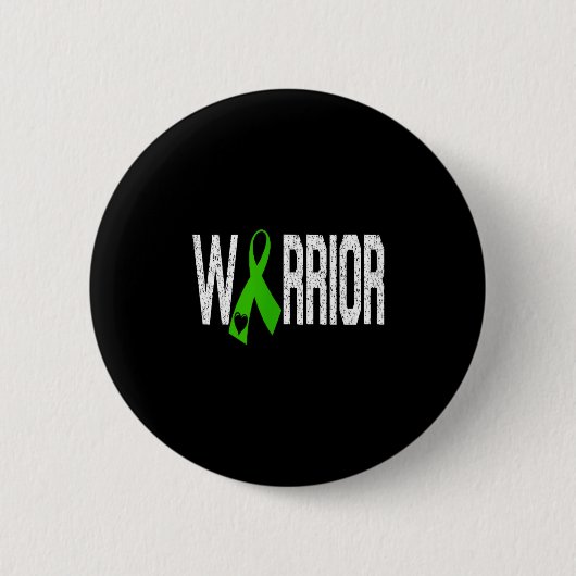 Mitochondrial Disease Warrior Heart Green Ribbon Button (Vorderseite)
