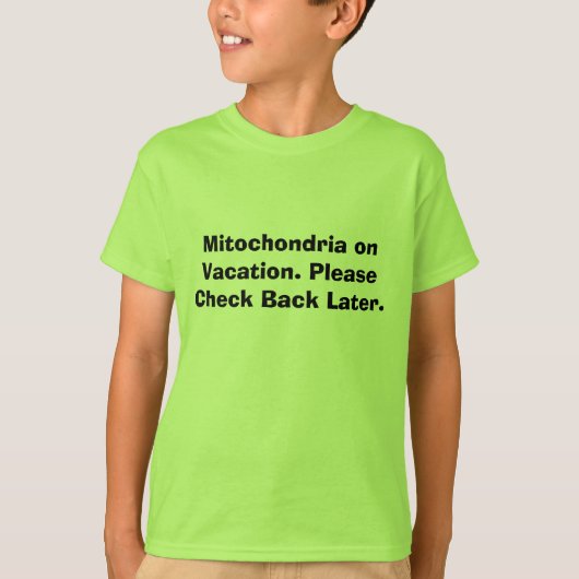 Mitochondrien auf Ferien. Bitte Karo-Rückseite T-Shirt (Vorderseite)