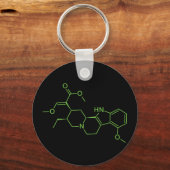 Mitragynine Kratom Molecule - Chemiekaldiagramm Schlüsselanhänger (Vorderseite)