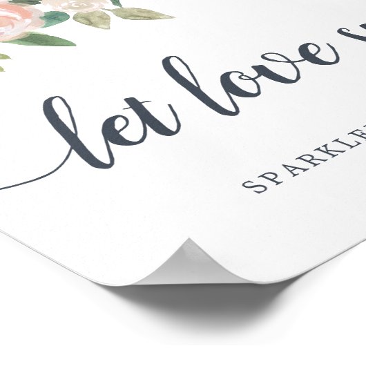 Mitsommer Floral Wedding Sparkler Sendoff Sign Poster (Ecke)