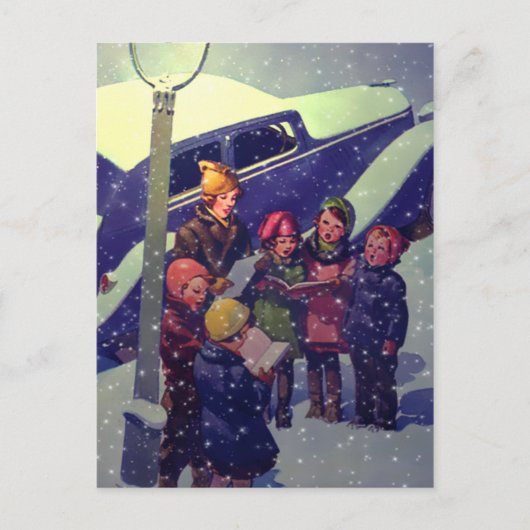 Mitspielen im Schnee, 1935 Postkarte (Vorderseite)