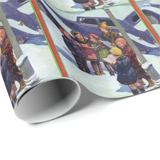 Mitspielen im Schnee Geschenkpapier (Rolleneckpunkt)