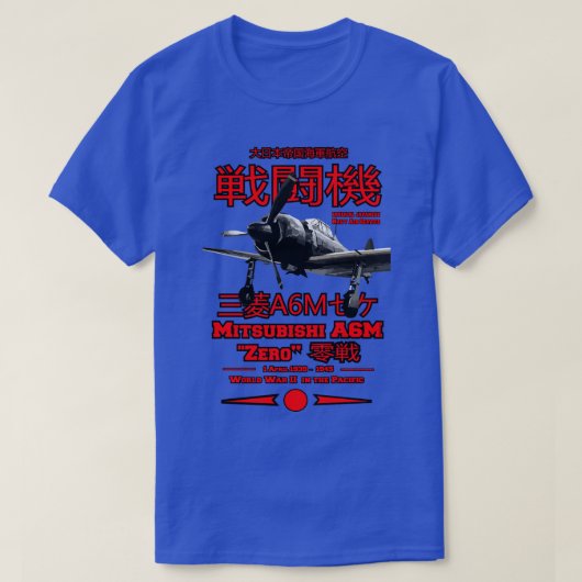 Mitsubishi A6M Null A6M Kampfflugzeug T-Shirt (Design vorne)
