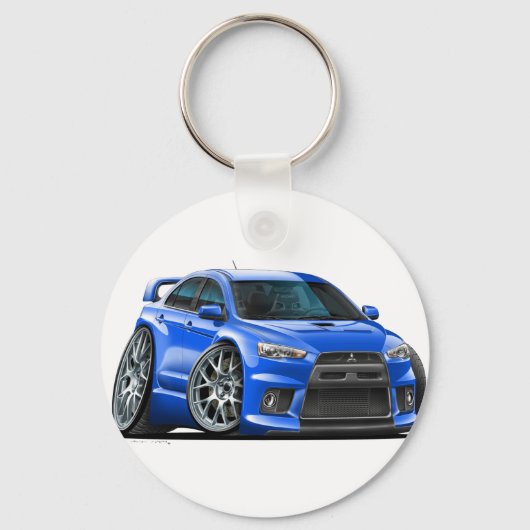 Mitsubishi Evo Blue Car Schlüsselanhänger (Vorderseite)