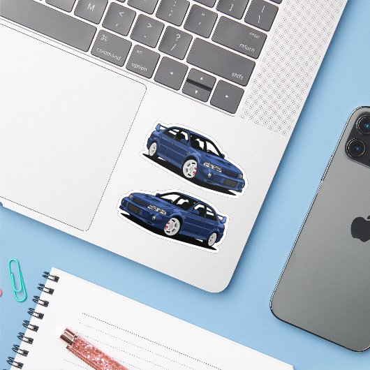 Mitsubishi Evo Car Sticker (Laptop mit iPhone)