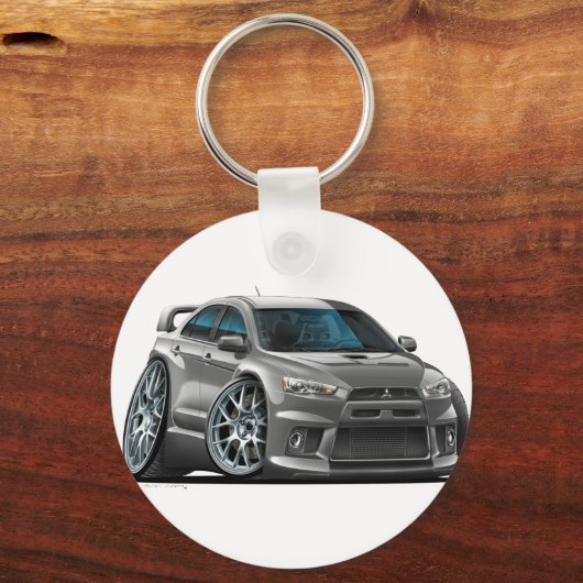 Mitsubishi Evo Gray Car Schlüsselanhänger (Vorderseite)