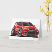 Mitsubishi Evo Red Car Karte (Gelbe Blume)