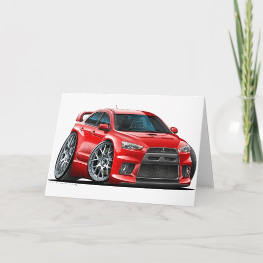 Mitsubishi Evo Red Car Karte (Vorderseite)