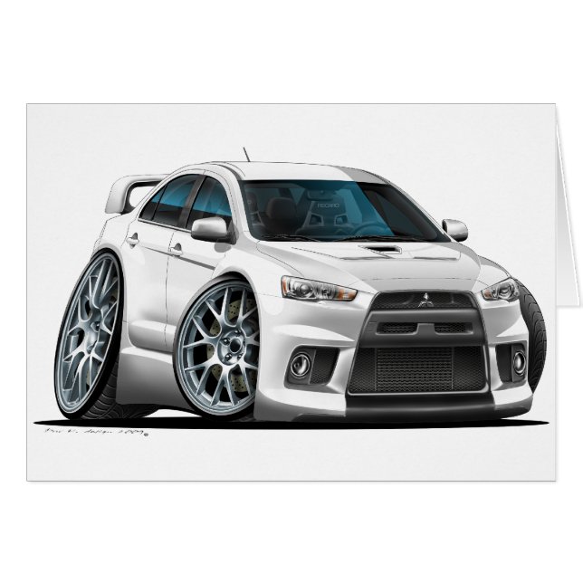 Mitsubishi Evo White Car (Vorderseite (Horizontal))