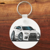Mitsubishi Evo White Car Schlüsselanhänger (Vorderseite)