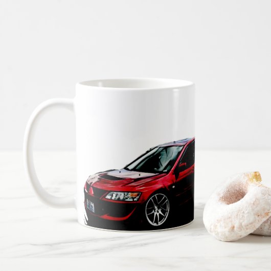 Mitsubishi-Evolution Kaffeetasse (Mit Donut)