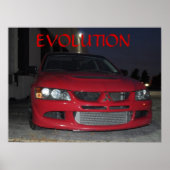 Mitsubishi Evolution nachts Poster (Vorne)