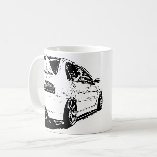 Mitsubishi-Evolutions-vektorbild Kaffeetasse (Vorderseite Links)