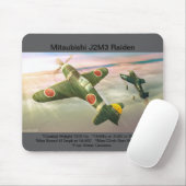 Mitsubishi J2M3 Flugzeugmousepad Mousepad (Mit Mouse)