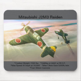 Mitsubishi J2M3 Flugzeugmousepad Mousepad