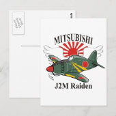 mitsubishi J2M Raiden Postkarte (Vorne/Hinten)