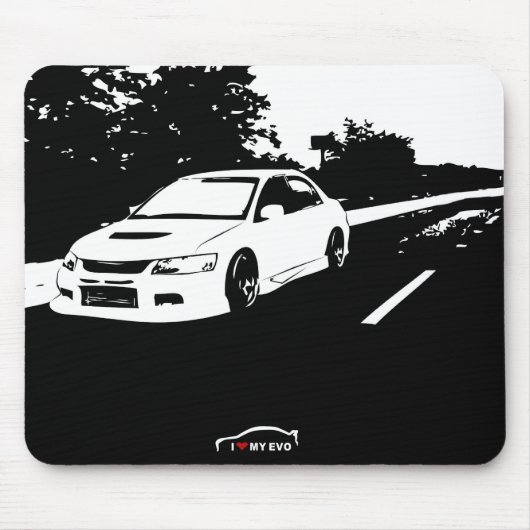 Mitsubishilancer-Evolution 9 - i-Liebe mein EVO Mousepad (Vorne)