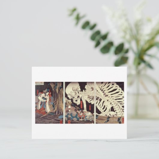 Mitsukini Defying the Skeleton Specter, c.1845 Postkarte (Stehend Vorderseite)
