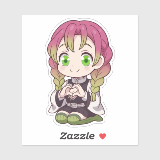 Mitsuri Kanroji Chibi Liebe Aufkleber (Blatt)