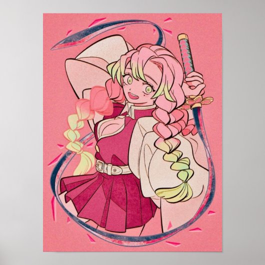 Mitsuri Kanroji Die Liebe Hashira Fan Desing Poster (Vorne)