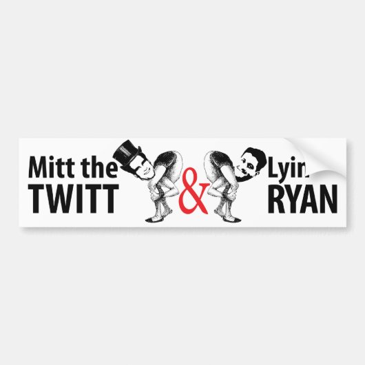Mitt das Twitt und das Lyin' Ryan Autoaufkleber (Vorne)