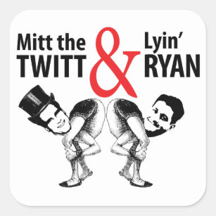 Mitt das Twitt und das Lyin' Ryan Quadratischer Aufkleber