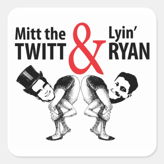 Mitt des Twitter und Lyin’ Ryan Quadratischer Aufkleber (Vorderseite)