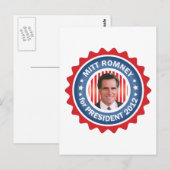 Mitt Romney 2012 für US-Präsident Postkarte (Vorne/Hinten)