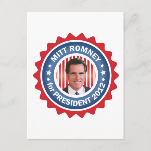 Mitt Romney 2012 für US-Präsident Postkarte (Vorderseite)