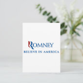 Mitt Romney 2012 Postkarte (Stehend Vorderseite)